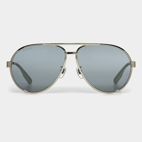 BNWT AW24 GUCCI SILVERY FRAME NAVIGATOR SUNGLASSES GG1513S - Picture 1 of 10